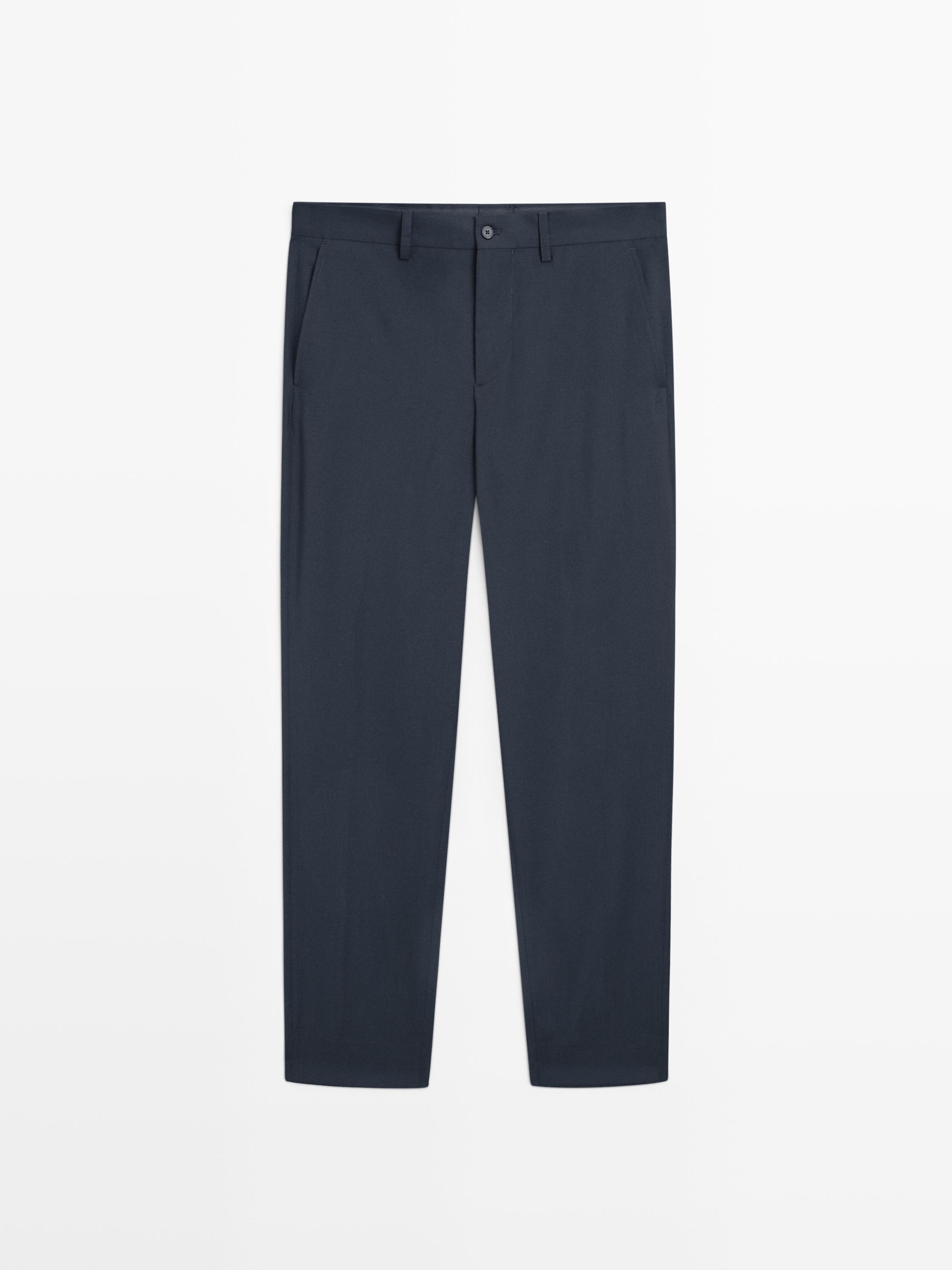 Pantalon de costume wide leg en laine froide